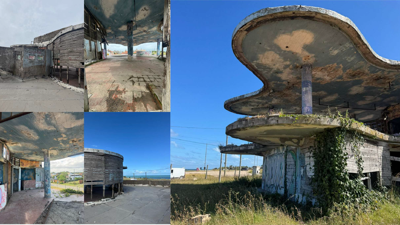 Estado actual de abandono del Parador Ariston - Collage mostrando el deterioro después de 30 años